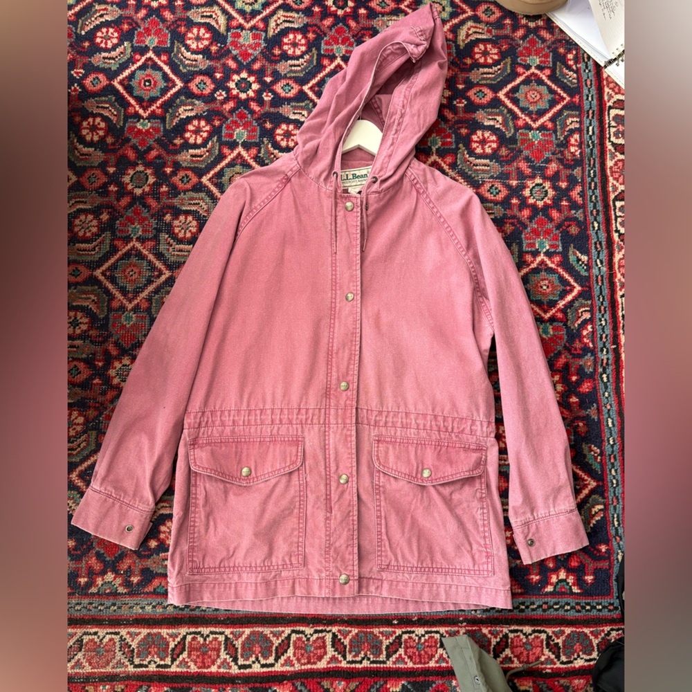Vintage Made in America LL Bean Cotton Raincoat Spring Coat Size Medium